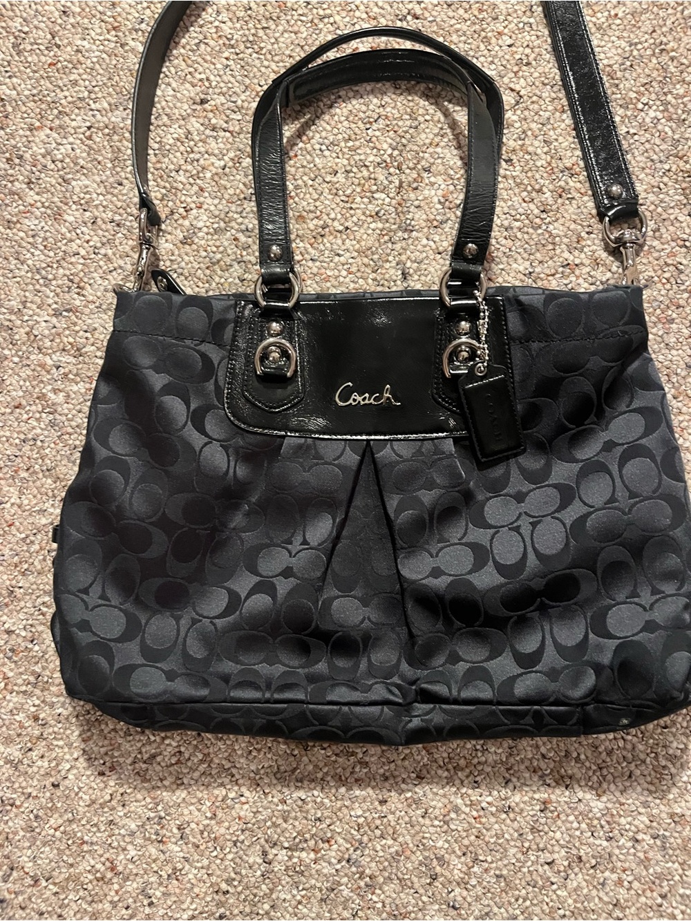 Coach Black Ashley Signature Tote Bag with Removable Strap - Picture 2 of 15